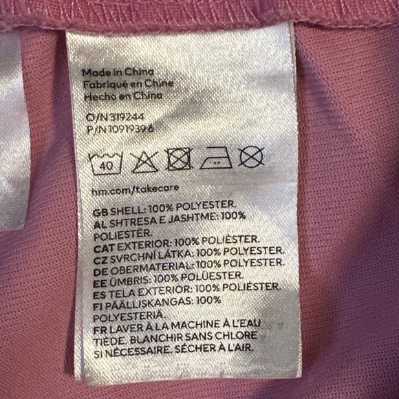 H&M Women's Tearaway Snap Wide Leg Track Pants Medium Pink 90s Y2K Sporty - Picture 5 of 7